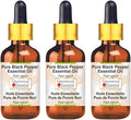 Greenwood Essential Pure Black Pepper Essential Oil (Piper nigrum) with Glass Dropper Steam Distilled (Pack of Three) 100ml X 3 (10.1oz)
