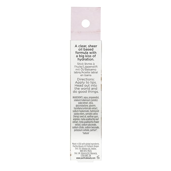 Pacifica Glow Stick Lip Oil – Soft Pink Sheer Hydrating Lip Gloss Balm, Moisturizes Dry Lips w/ Vitamin E & Natural Oils, Non-Sticky Shine, Subtle Tinted Glow, Vegan & Cruelty-Free Clean Beauty .14 oz