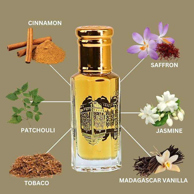 INTENSE OUD Red Tobaco Long Lasting Arabian Perfume Oils for Women 12ML (0.40 OZ) Fragrance Oil With Spicy Cinnamon, Sweet Apple, Tobacco & Vanilla, Concentrated Perfume Oil in Black Gift Box