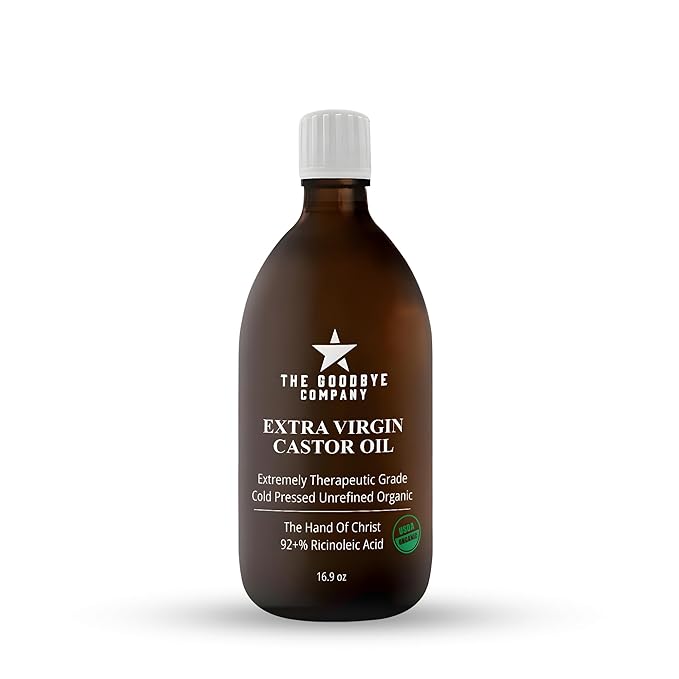 Premium Organic Cold-Pressed Castor Oil - 16.9 oz Glass Bottle, Hexane-Free, Small Batch, Extra Virgin, Ethically Sourced for Hair Growth, Skin Care, Lashes, Brows & Castor Oil Packs