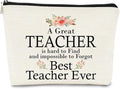 Teacher Appreciation Gifts,Teacher Gifts for Women Makeup Bag,Best Teacher Ever Cosmetic Bag,Small Makeup Bag,Travel Makeup Bag,Makeup Bag Organizer