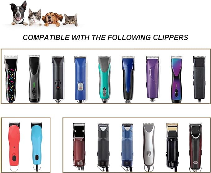 Size 7FC/5FC/4FC/3FC Detachable Pet Dog Grooming Clipper Ceramic Blades Set,Compatible with Andis,Oster A5,Wahl KM10 Series Clippers,Cut Length 1/8"(3.2mm) to 1/2"(13mm),4 Pack