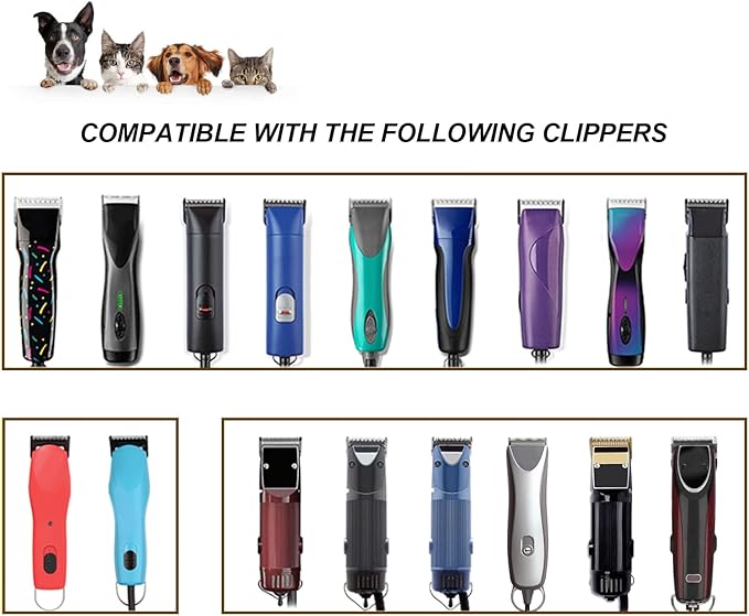 Size 40/30/10/7FC/5FC/4FC/3FC Detachable Pet Dog Grooming Clipper Ceramic Blades Set,Compatible with Andis,Oster A5,Wahl KM10 Series Clippers,Cut Length 1/100"(0.25mm) to 1/2"(13mm),7 Pack