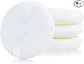 4 Pack Extra Large Body Powder Puff, Soft Cotton Powder Puffs 4.13 Inch Dusting Powder Puff Washable Round Powder Puffs for Woman Baby Body Face Loose Dusting Powder