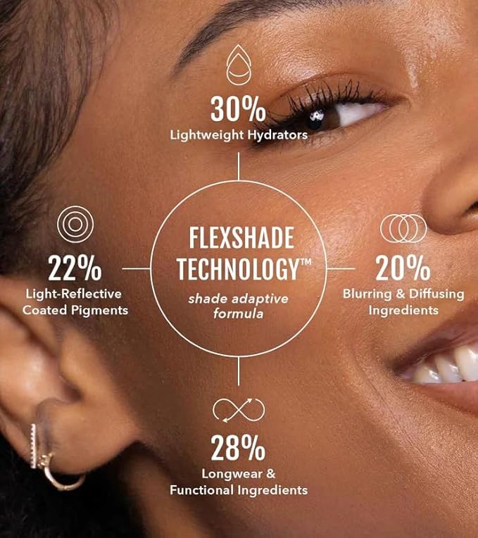 No Makeup Makeup Long-Lasting Lightweight Foundation & Brush Duo | Cruelty-Free, Fragrance-Free, Buildable, Transfer-Proof Makeup (Porcelain)