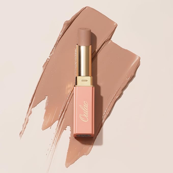 Oulac Color Rich Satin Lipstick - Nude Beige Full Coverage Lip Color, Creamy Silky-Smooth, Moisturizing, Satin Matte Finish, Infused With Shea Butter, Vegan & Clean Beauty, 4g, SG09 Buttercream