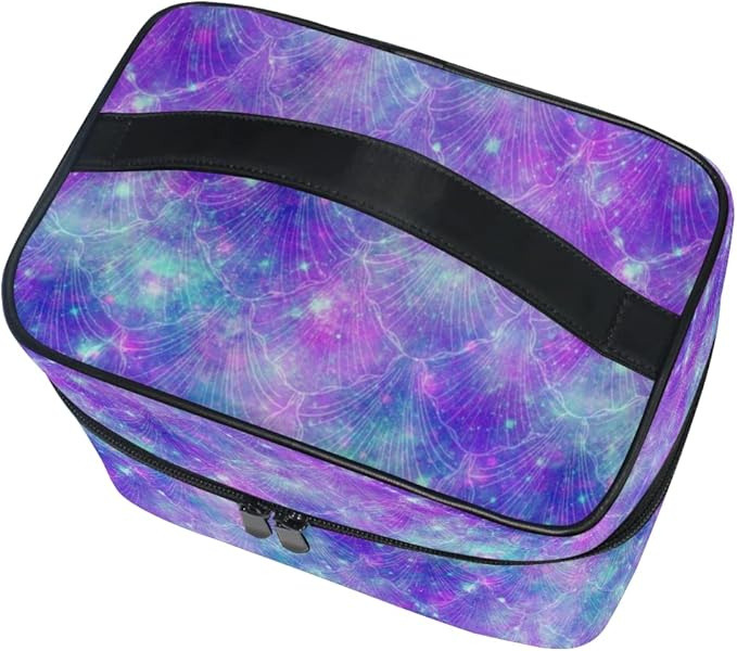 Makeup Bag, Mermaid Fantasy Space Travel Makeup Organizer Bag Cosmetic Cases Toiletry Bags for Girl Women Ladies