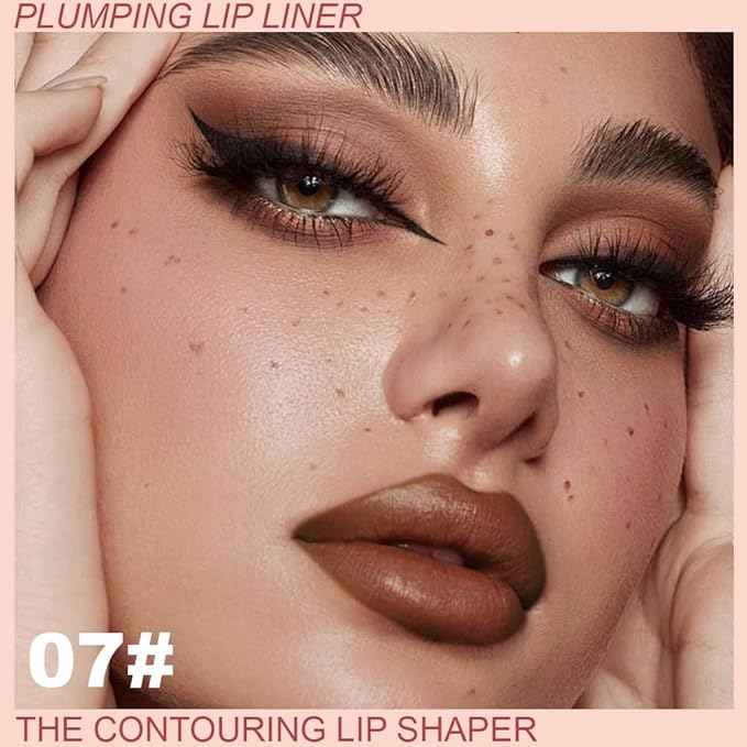 SUAKE Plump Matt Lipstick Lipliner Pencil Pack,Waterproof Crayon with Silicone Smudger for Define Contours & Sculpting Lip, Longwear Moisture Smooth Creamy Formula for Lip Makeup (07# Lean)
