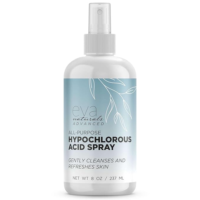 Hypochlorous Acid Spray for Face, Skin, and Body – HOCl Facial Mist Toner, Hydrating Cleanser for Acne, Eczema, Rosacea, Eyelids, Pets, Workout, Baby, Back, Redness, Sensitive Care Spray - 8 oz.