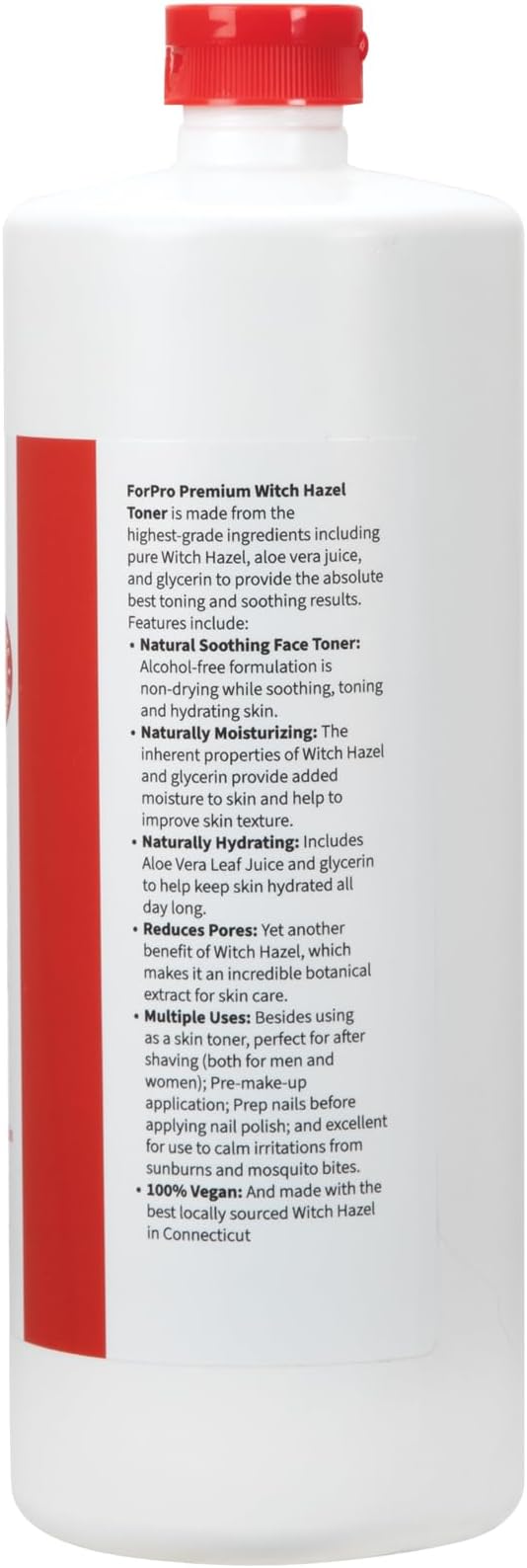 ForPro Premium Witch Hazel Toner, Alcohol-Free, Naturally Soothe, Tone & Hydrate Skin, Vegan, Cucumber Scent, 32 Fl Oz