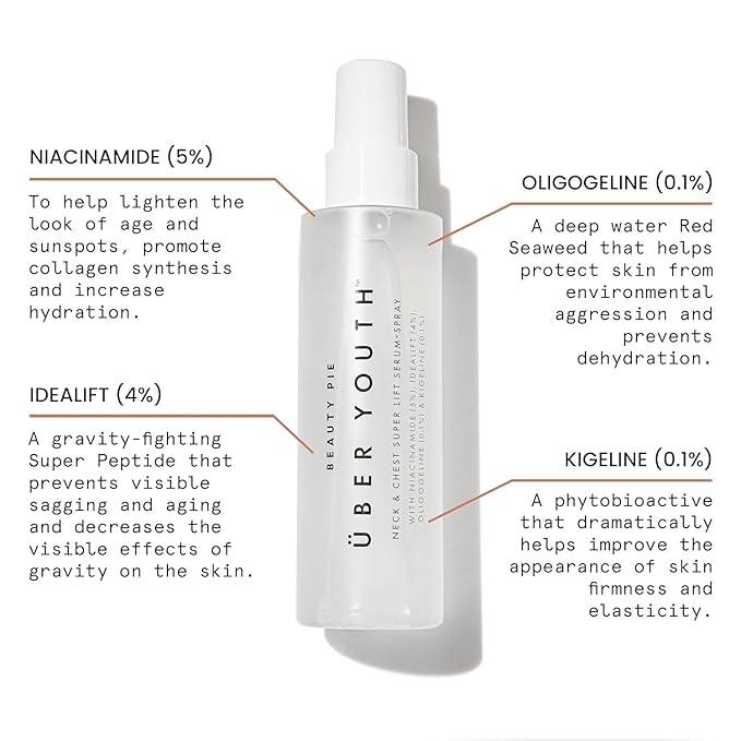 Beauty Pie Über Youth Neck & Chest Super Lift Serum-Spray – Anti-Aging, Firming & Hydrating Treatment for Smooth, Youthful Skin