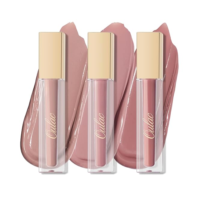 Oulac Matte Liquid Pink Nude Lipstick for Women 3PCS, Pink Nude Lip Stain Long Lasting Waterproof, No Transfer, Creamy High Pigmented Formula with Rose Oil, Vegan & Cruelty-Free (M16+M19+M24)