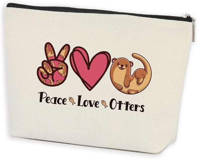 Azteoiz Otter Gifts Stuff Makeup Bag Otter Animal Lovers Gifts for Women, Graduation Friendship Birthday Gift for Girls Friends Daughter Sister Cosmetic Bag Zipper Pouch