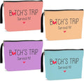 4Pcs Girls Trip Gifts Favors Weekend Bag Funny Makeup Bag Girls Weekend Gifts Friendship Weekender Bags for Women Girl Bestie Cosmetic Bags Zipper Pouch Wedding Birthday Bachelorette Party