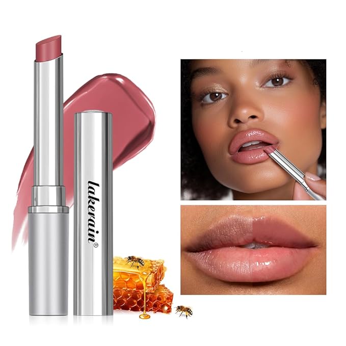 Pink Honey Lipstick Tinted Lip Balm - Sheer Hydrating Lipstick for All Skin Tones - Moisturizing Lip Color, Nourishing Lip Balm with Natural Black Cherry Tint