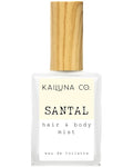 Santal Natural Hair & Body Mist Spray, Pure Essential and Fragrance Oils, Alcohol-Free, Handmade in California, 0.5Fl Oz