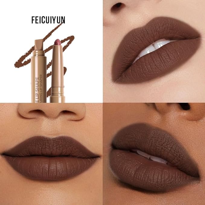 Matte Crayon Lip Liner Pencil, Smoky Taupe Lip Liners Lipstick For Women, Plump Creamy Formula With Silicone Smudger for Define Contours & Sculpting Lip, Cruelty-Free, 0.75g/0.026oz