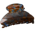 Handmade Celluloid Acetate French Design Barrettes Tortoise Shell Claws Hair Claw Luxury Fashion Accessories Hair Clip for Women (brownblue)