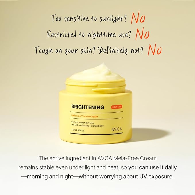 AVCA Vitamin + Niacinamide Radiance Cream 100ml(3.38 fl. oz) - Even Tone & Glow Moisturizer, Daily Hydration K-Beauty Vitamin Cream