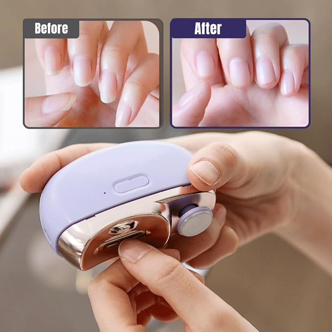 2 in 1 Electric Polishing Automatic Nail Clippers, Electric Nail Trimmer Electric Nail Clipper with 2 Adjustable Speeds, Nail Trimmer for Seniors, Kids, Adults (Purple)