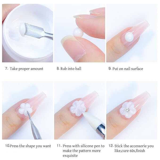 Solid Builder Gel for Nails,3 colors Aurora Non-Sticky Hand Sculpting Gel For Nail Art,Super Strong Long Lasting Adhesive for Press on and Acrylic Nails, 3D Sculpting for DIY Home and Salon Use