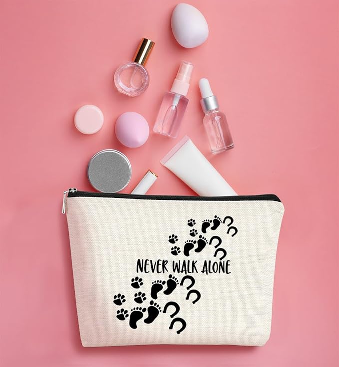 Horse Gifts Horsehoes Paw Farm Girl Makeup Bag,Inspirational Gifts Never Walk Alone Cosmetic Bag,Birthday Christmas Make up Bag Gifts for Women Coworkers Friend Teen Girls Animal Lover
