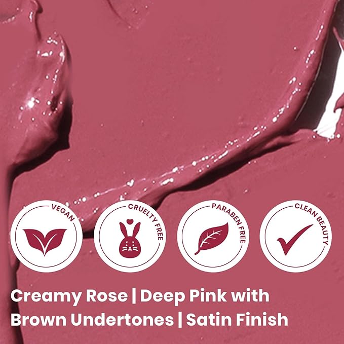 True + Luscious Super Moisture Lipstick – Clean, Vegan and Cruelty Free – Lasting Hydration for Dry Lips with a Sheer Finish – Creamy Rose