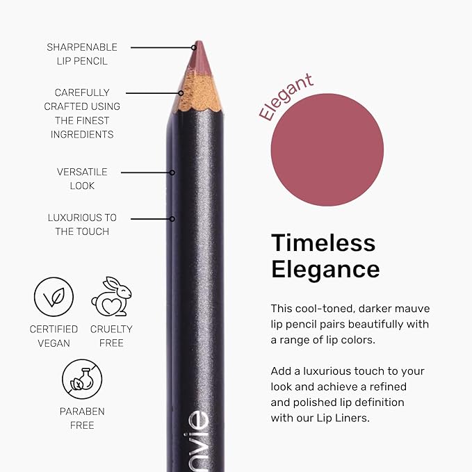 nude envie - Lip Liner - Smooth, Precise & Easy Application - Pigmented, Long-Lasting Lip Pencil - Add Definition - Prevents Feathering - Sharpenable - Vegan, Paraben-Free & Cruelty-Free - Elegant