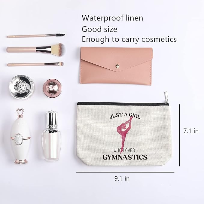 Gymnastics Makeup Bag for Women Gymnasts Inspirational Gifts Gymnastic Coach Gifts for Women Sports Lovers Birthday Christmas Gifts for Her