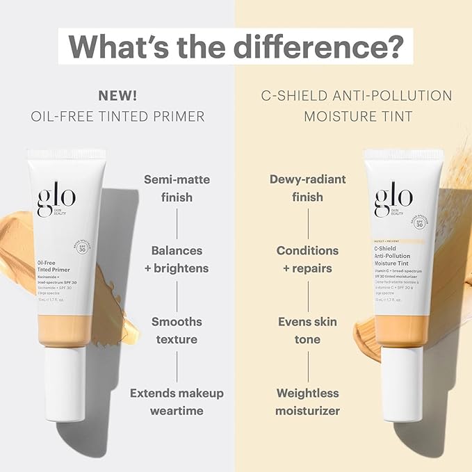 Glo Skin Beauty C-Shield Anti-Pollution Moisture Tint - Tinted Moisturizer With SPF 30 for Face, Broad Spectrum Protection & Vitamin C, 1.7 Oz (7W-Dark)
