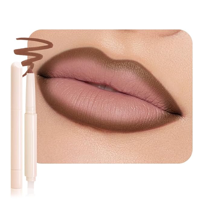 SUAKE Plump Matt Lipstick Lipliner Pencil Pack,Waterproof Crayon with Silicone Smudger for Define Contours & Sculpting Lip, Longwear Moisture Smooth Creamy Formula for Lip Makeup (05# Twist)