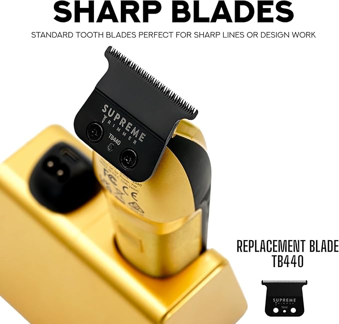 Supreme Trimmer Recharge ST777 – Professional Barber Trimmer with 2 Removable Batteries | 8000 RPM Motor, Zero Gap DLC Blades, Smart Charging Dock, USB-C Fast Charge