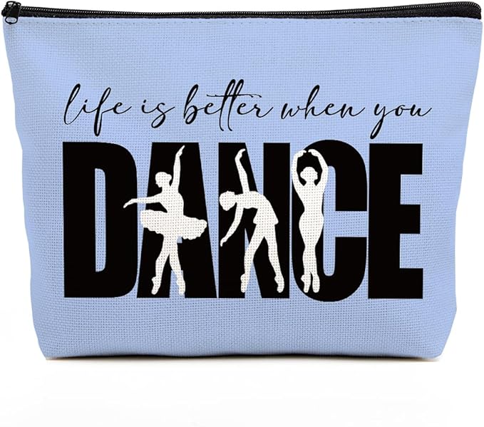 fkovcdy Dance Bag, Ballet Makeup Bag, Dance lover Gifts, Cute Small Cosmetic Bag, for dancing dancer recital gift birthday Christmas graduation travel Gifts. Purple
