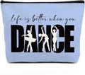 fkovcdy Dance Bag, Ballet Makeup Bag, Dance lover Gifts, Cute Small Cosmetic Bag, for dancing dancer recital gift birthday Christmas graduation travel Gifts. Purple