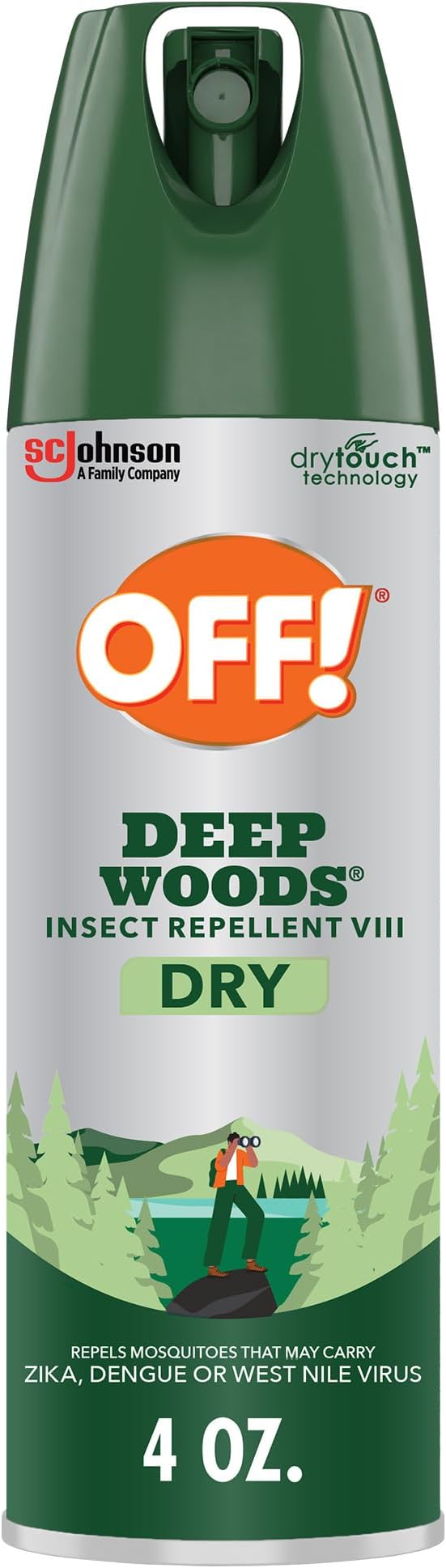 OFF! Deep Woods Insect Repellent Aerosol, Dry, Non-Greasy Formula, Bug Spray with Long Lasting Protection from Mosquitoes, 4 oz