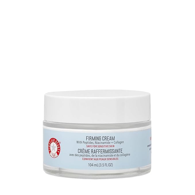 First Aid Beauty - Firming Collagen Cream with Peptides & Niacinamide, Ultra-Rich Plumping Moisturizer, Hydrates & Visibly Firms, Non-Comedogenic, Safe for Sensitive Skin, 3.5 oz