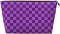 Womens Leather Makeup Bag Cosmetic Bag Travel Toiletry Bags Make Up Bags for Women Adult (Elegant Purple)