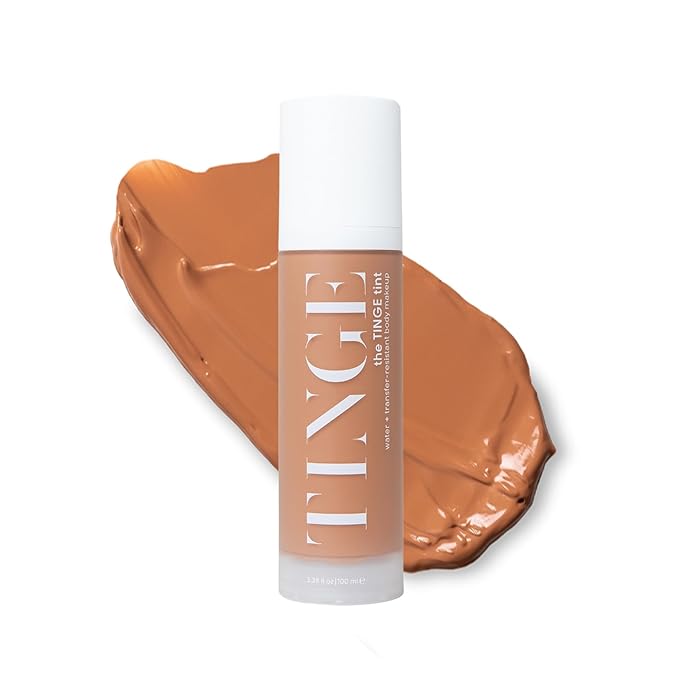 Tinge Tint Body Makeup, Water and Transfer Resistant Up to 48 Hours, Buildable Medium Coverage Body Foundation or Bronzer with Amino Acids, Tattoo Cover Up Makeup, 3.38 FL Oz - Tan Cool