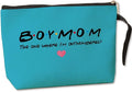 Jztco Boy Mama Makeup Bag, Baby Shower Gifts for Mom First Time, Christmas Birthday Unique Cosmetic Bag Funny Mothers Day, New Mom Gifts - Boy Mama The One Where I'm Outnumbered, Blue