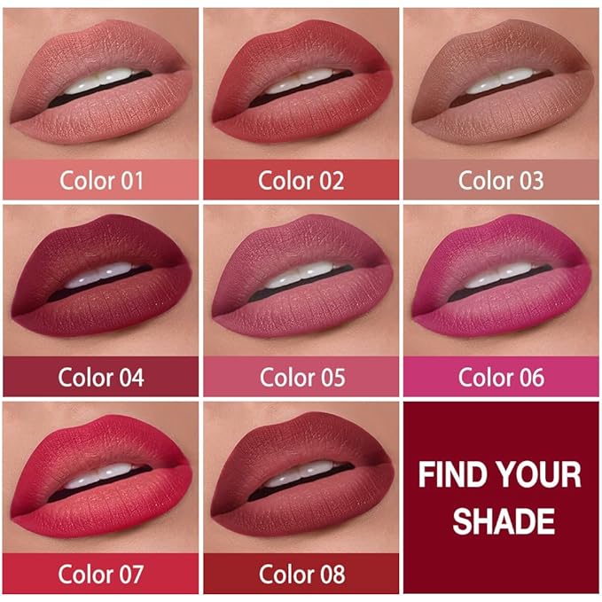 evpct Dark Red Gradient Matte Lipstick Lip Liner Combo Set for Older Women Long Lasting Waterproof, Red Dark Lips Stick Crayon Pencil Cream Lip Liner and Lipstick Combo Makeup, Flawless Ombre Effect