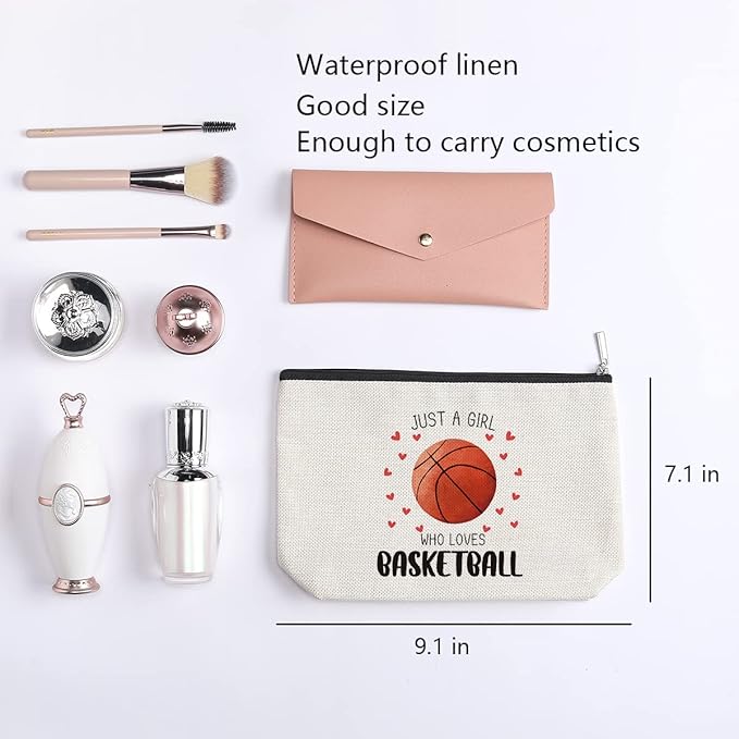 Basketball Gifts Basketball Bag Unique Gifts for Her Female Basketball Sports Lover Player Birthday Gifts for Women Mom Friend Sister Travel Toiletry Bag