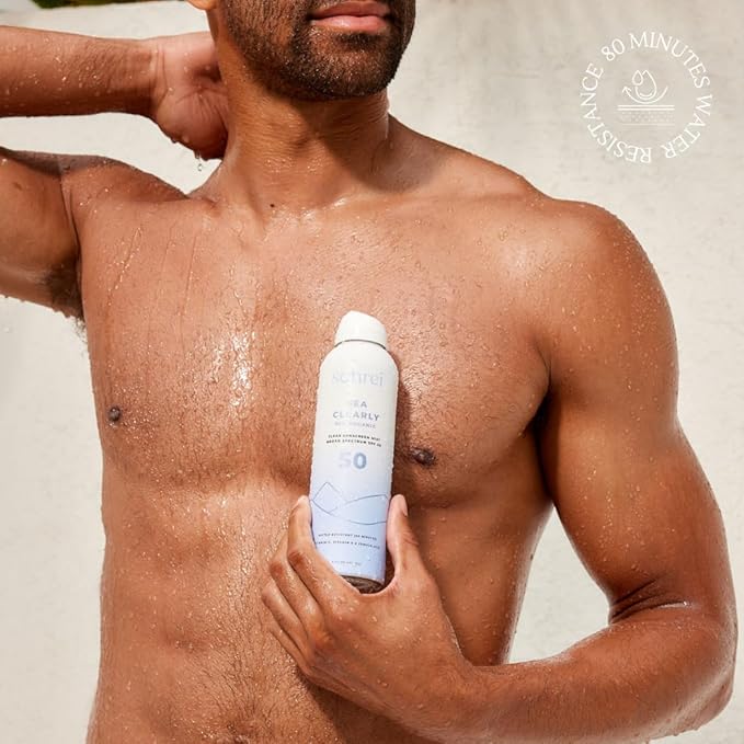 Sonrei Sea Clearly® Organic Mist Sunscreen | SPF 50, Broad Spectrum, Water-Resistant | Vegan, Non-Greasy | Ideal for Face & Body | 6 Fl Oz (Pack of 1)