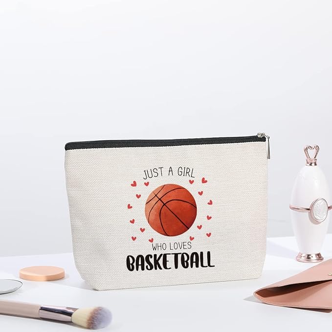 Basketball Gifts Basketball Bag Unique Gifts for Her Female Basketball Sports Lover Player Birthday Gifts for Women Mom Friend Sister Travel Toiletry Bag