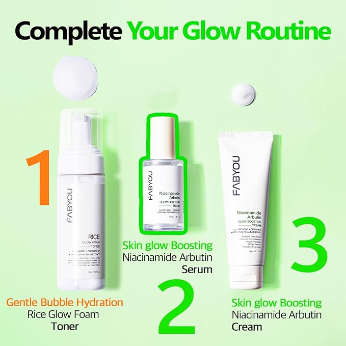 Niacinamide Arbutin Glow Boosting Serum 1.69 fl oz - Korean Skin Care Glass Skin, Deep Hydration & Even Tone with 10% Niacinamide & Arbutin, Lightweight Daily Serum for Face