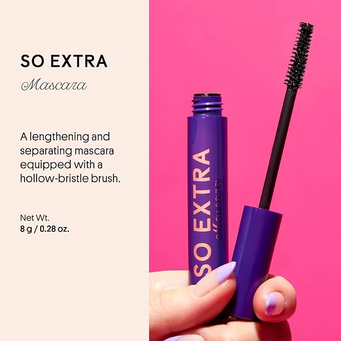 Winky Lux So Extra Mascara – Lengthening, Separating & Defining with Curling & Buildable Formula, Clump Free Volume, Ultra Matte Black, False Lash Effect, No Flaking or Smudging