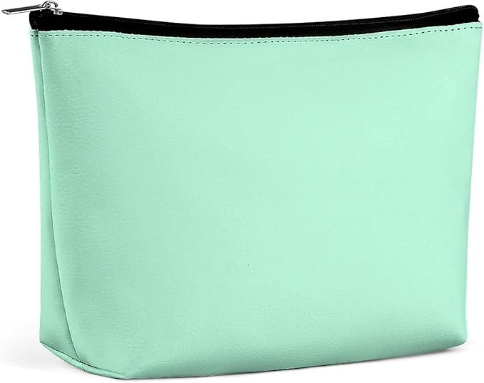 Fashion Zipper Cosmetic Case, Portable Makeup Case, Personality Toiletry Bag, Travel Cosmetic Toiletry Bag Light Blue