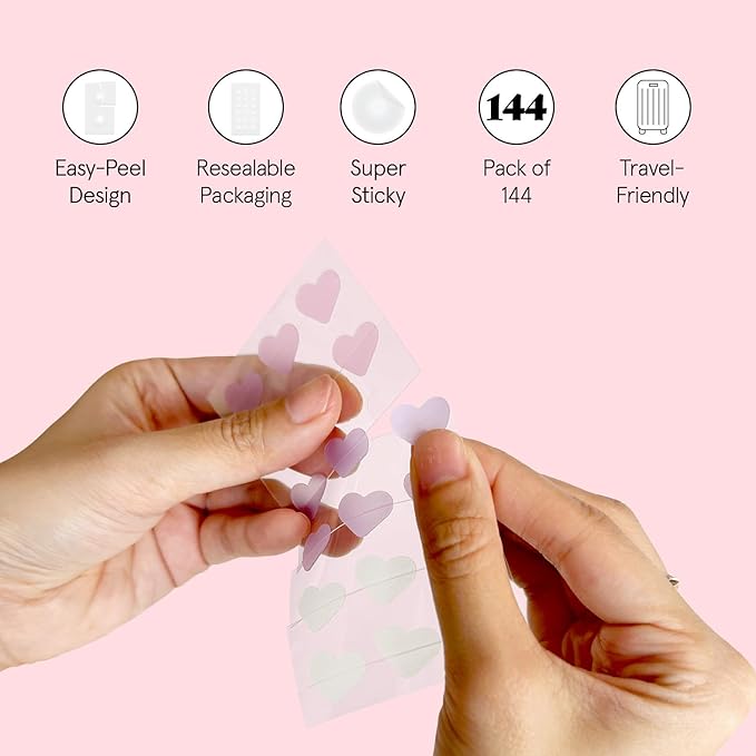 grace & stella Award Winning Pimple Patches for Face - Dermatologist Tested Acne Patches - Hydrocolloid Patch for Breakouts, Whiteheads - Vegan Acne Spot Treatment for Face (Heart, 144 Count)