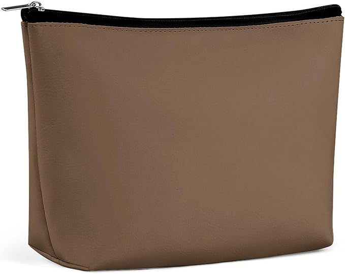 Personality Fashion Zipper Cosmetic Case, Portable Makeup Case, Toiletry Bag, Brown Travel Cosmetic Toiletry Bag