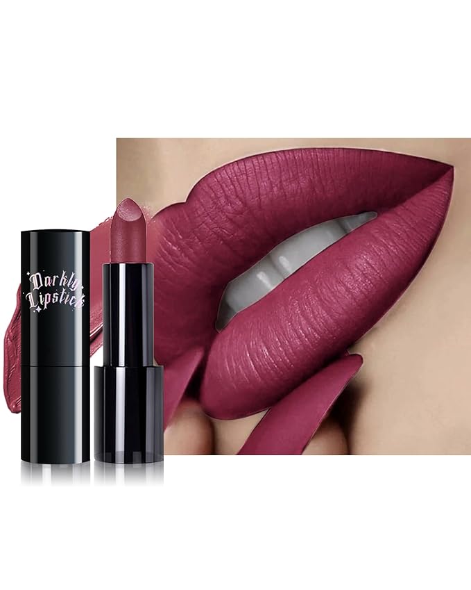 Plum Lipstick,Long Lasting Lipsticks, Hydrating Matte Velvet Lip Stick,Intense Lip Color Non Stick Waterproof&Smudge Proof Lipsticks,Facial Beauty Plum Berry Lipstick Make up for Halloween Party-09