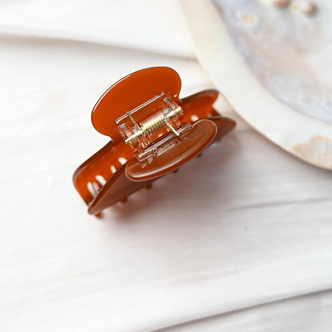 Handmade Celluloid Acetate French Design Barrettes Tortoise Shell Claws Hair Claw Luxury Fashion Accessories Hair Clip for Women (toffee)
